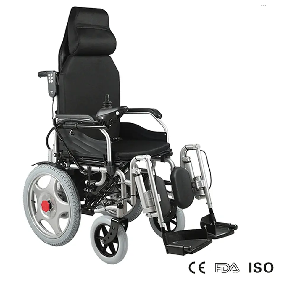 SILLA MEDICALTEC RUEDAS ELÉCTRICA 121 POSA PIES Y RESPALDO A CONTROL REMOTO 3
