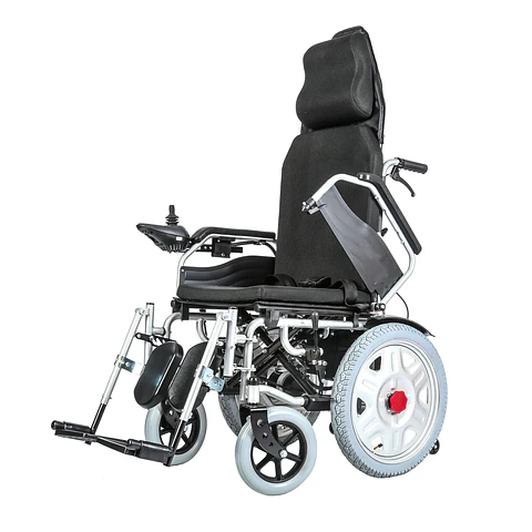 SILLA MEDICALTEC RUEDAS ELÉCTRICA 121 POSA PIES Y RESPALDO A CONTROL REMOTO