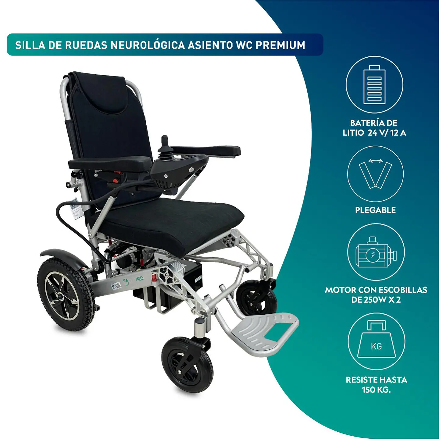 SILLA DE RUEDAS ELECTRICA PLEGABLE PREMIUM DELUX 6