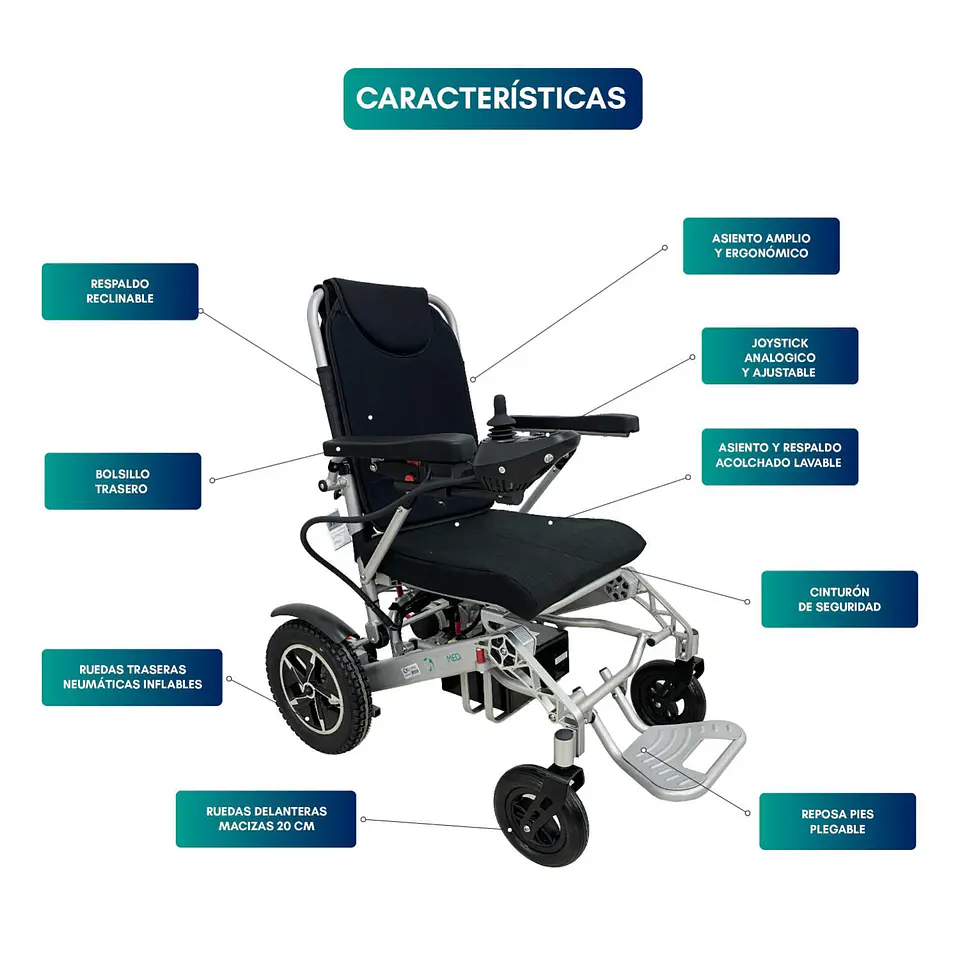 SILLA DE RUEDAS ELECTRICA PLEGABLE PREMIUM DELUX 7