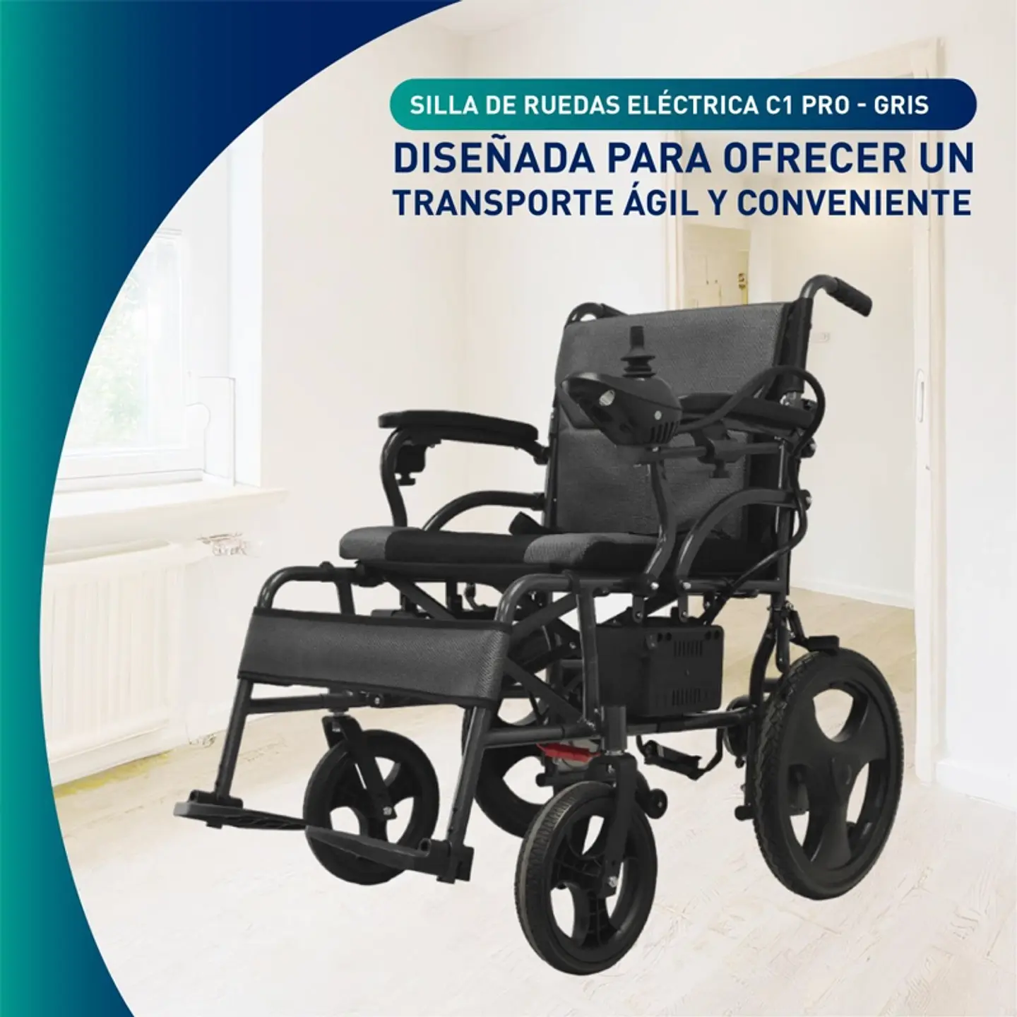 SILLA GLOMED SEB010 RUEDAS ELÉCTRICA C1 PRO GRAFITO 2