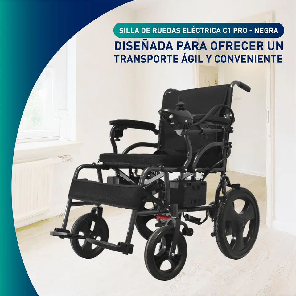 SILLA GLOMED SEB010-N RUEDAS ELÉCTRICA C1 PRO NEGRA 5