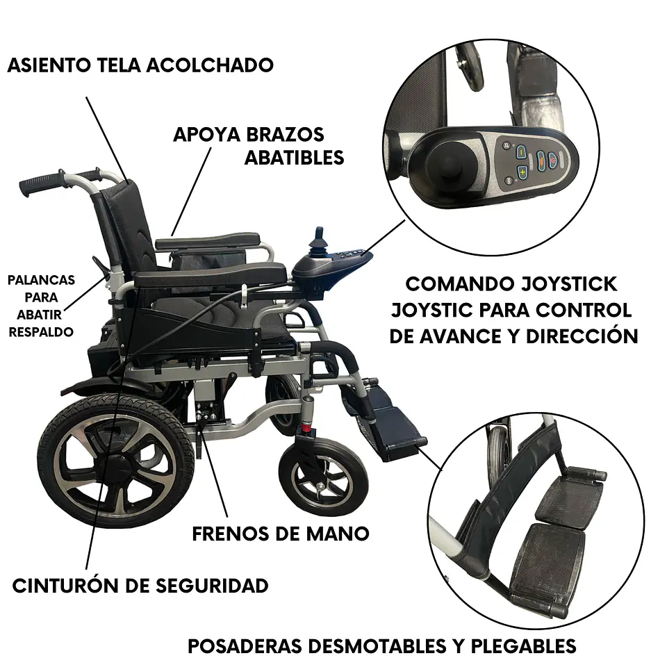 SILLA DE RUEDA ELE CTRICA MODELO BASICO DE RUEDA DE HIERRO 5