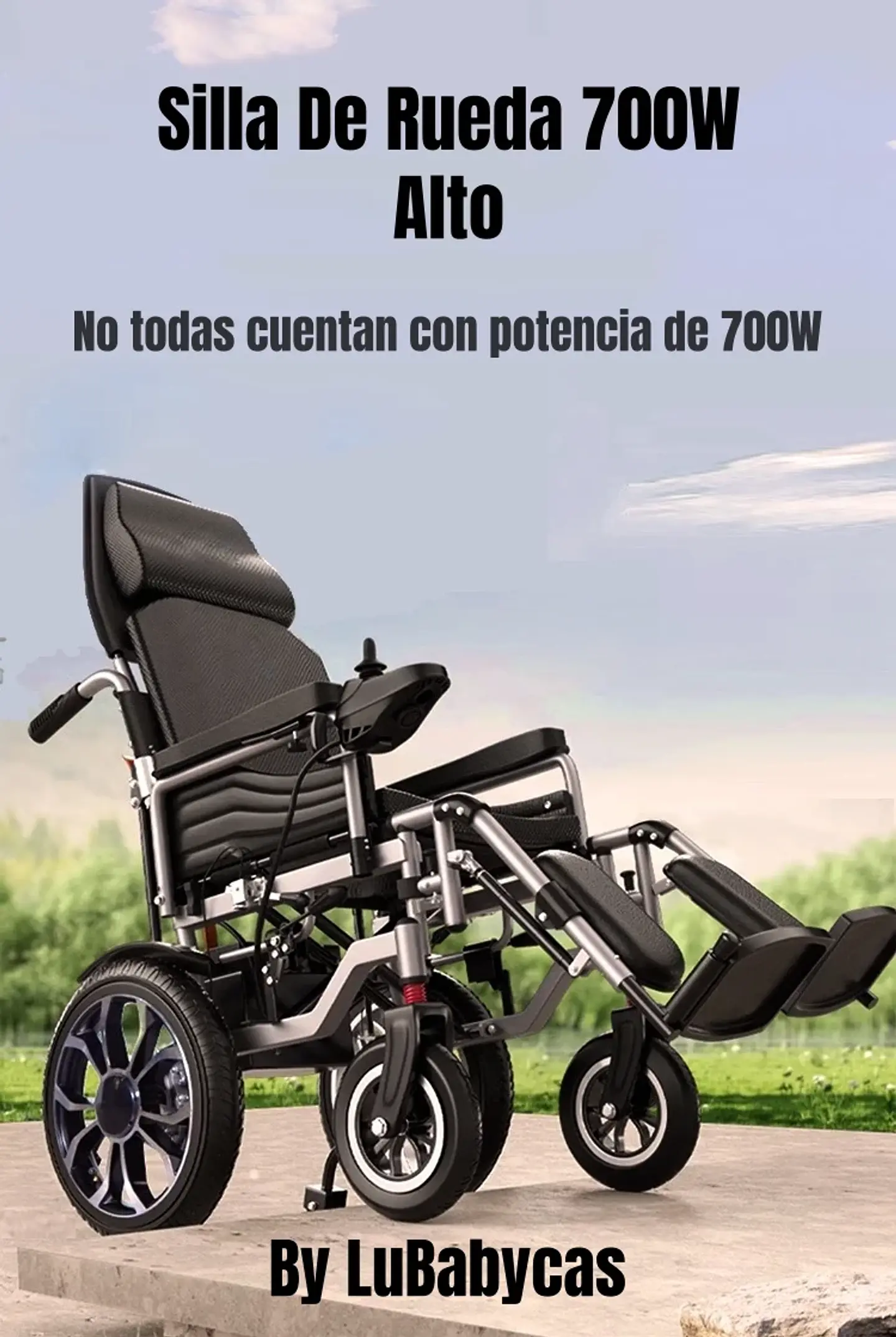 SILLA DE RUEDAS ELE CTRICA 700W 18KM PLEGABLE ALTO LUBABYCAS 1