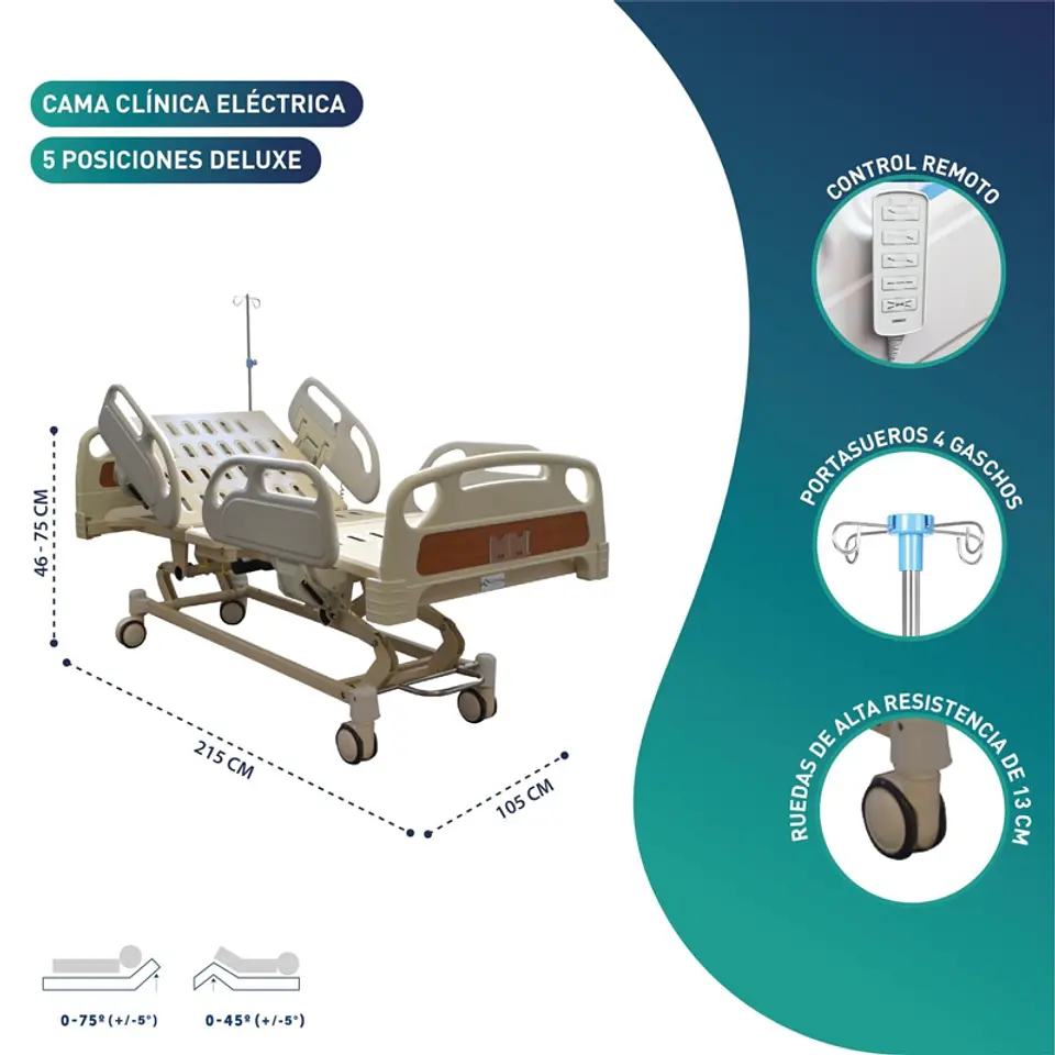 CAMA CLINICA ELE CTRICA 5 POSICIONES DELUXE 5