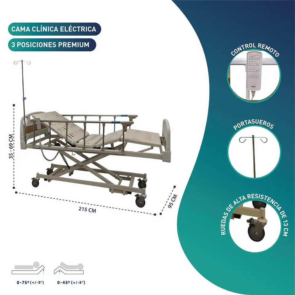 CAMA CLINICA ELE CTRICA 4 POSICIONES PREMIUM 3