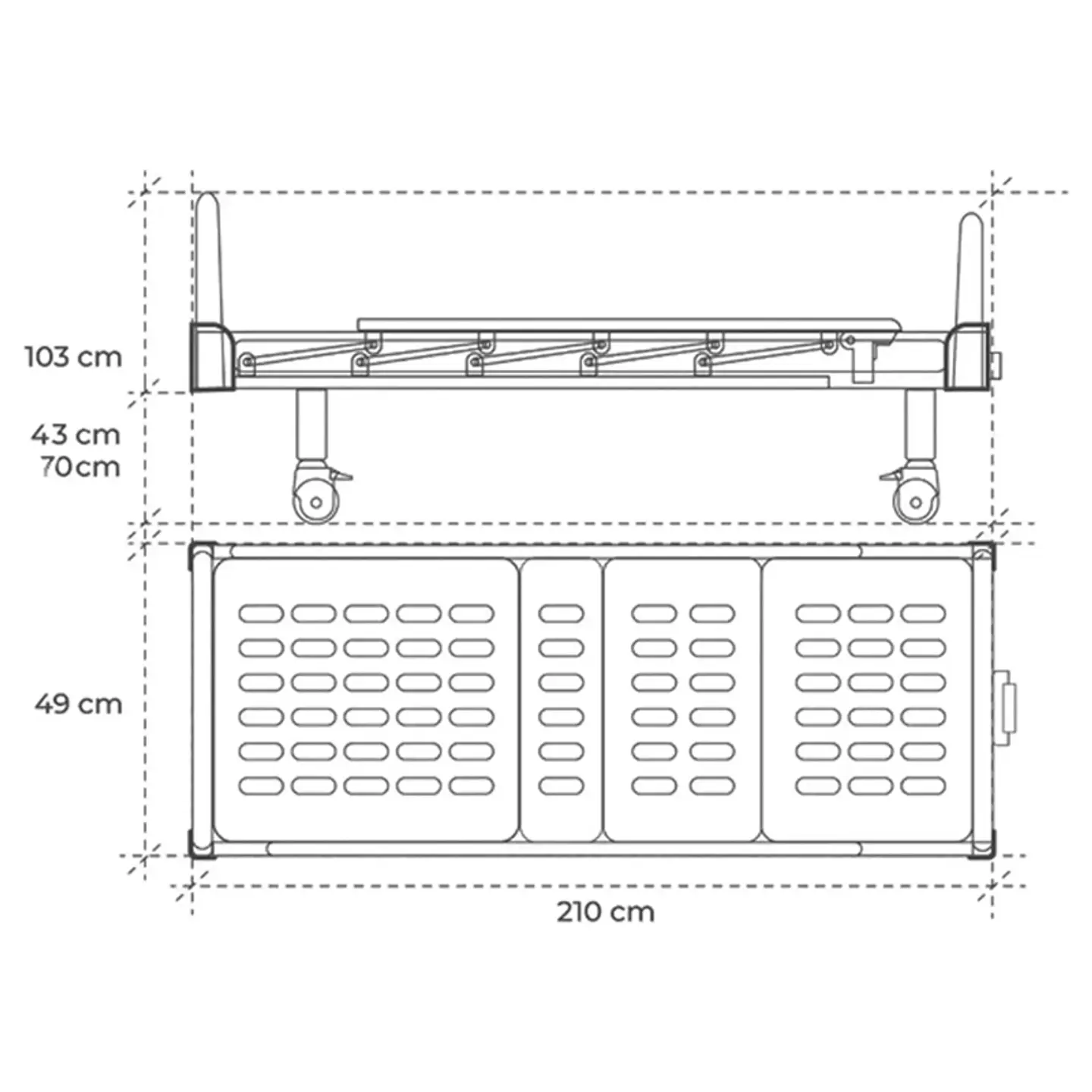 CATRE CLINICO MANUAL 3 MANIVELAS – 4 SECCIONES SPH-M01 4