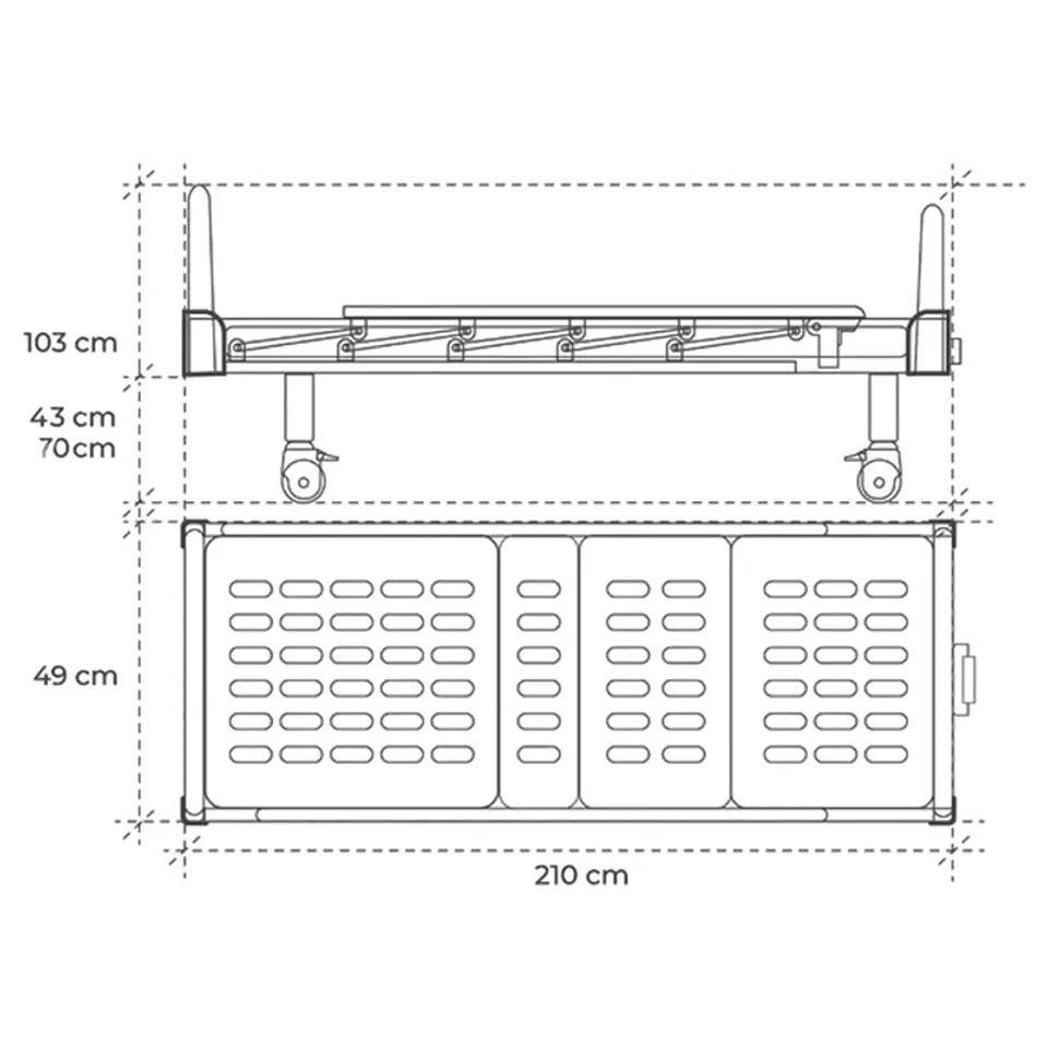 CATRE CLINICO MANUAL 3 MANIVELAS – 4 SECCIONES SPH-M01 4