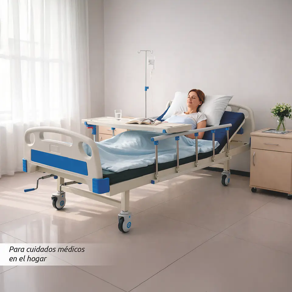 CATRE CLINICO CON BARANDAS COLCHON PORTA SUERO Y RUEDAS REFORZADAS ACQUI 4