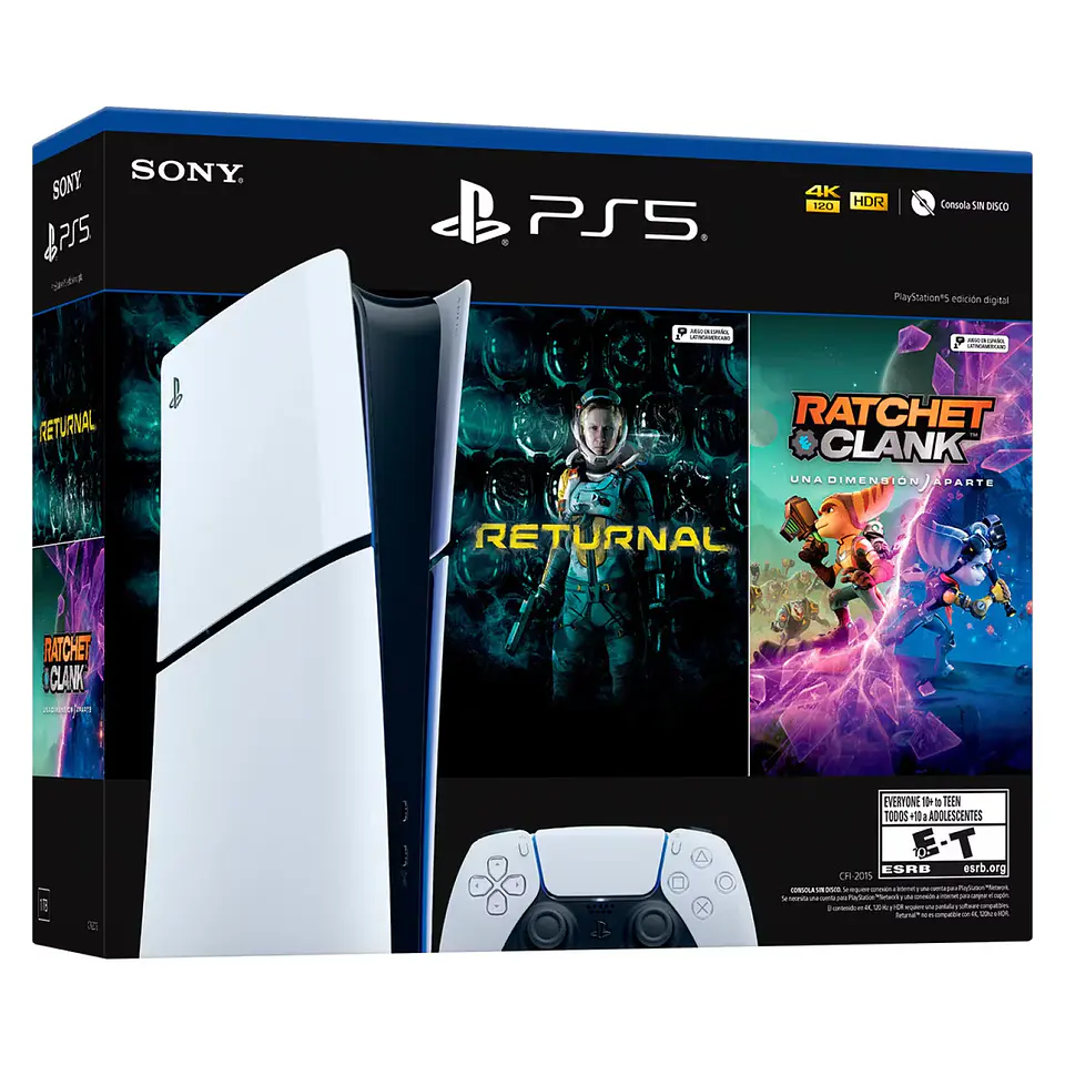 CONSOLA PS5 PLAYSTATION 5 SLIM DIGITAL + 2 JUEGOS 5