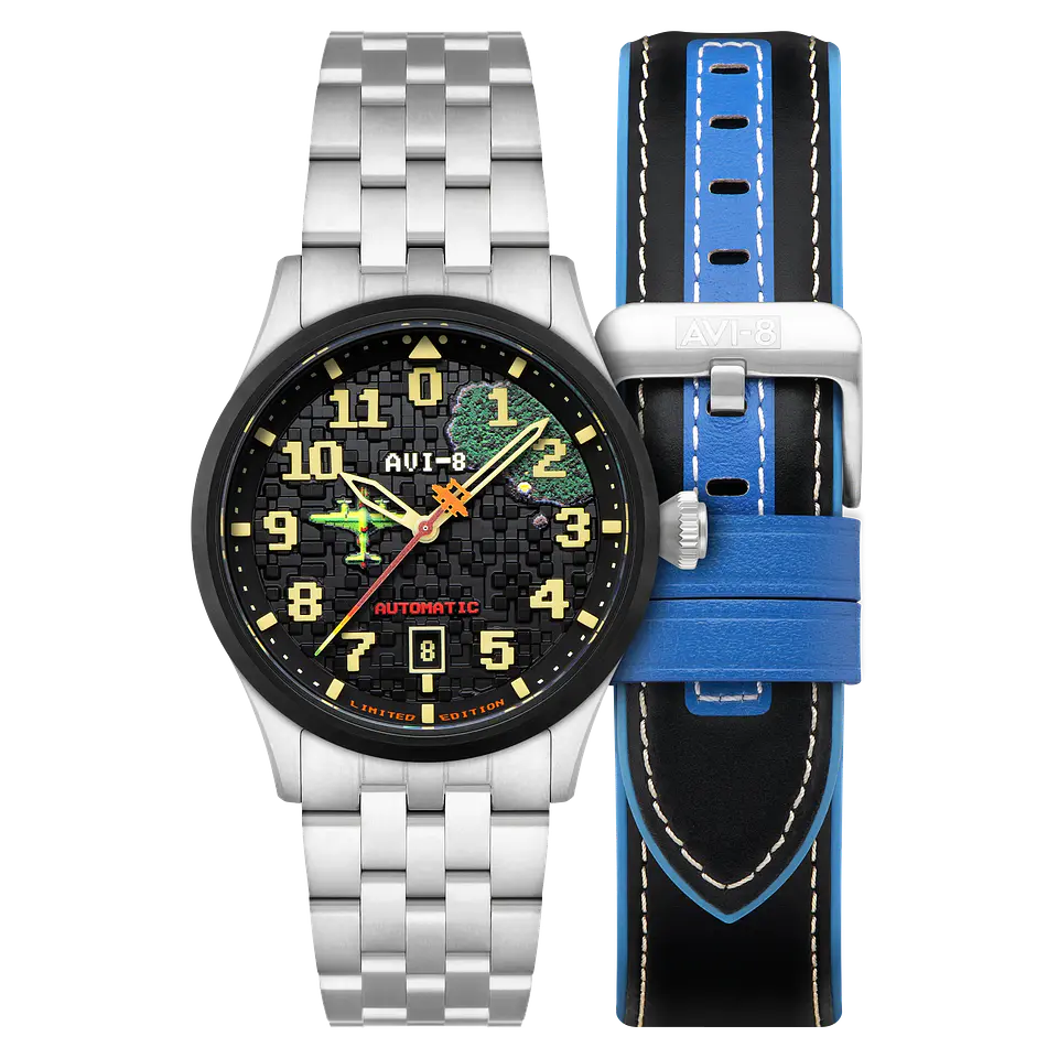 RELOJ DE PULSERA CAPCOM PILOTO AVI-8 X 1942 LIMITED EDITION AV-4121 1