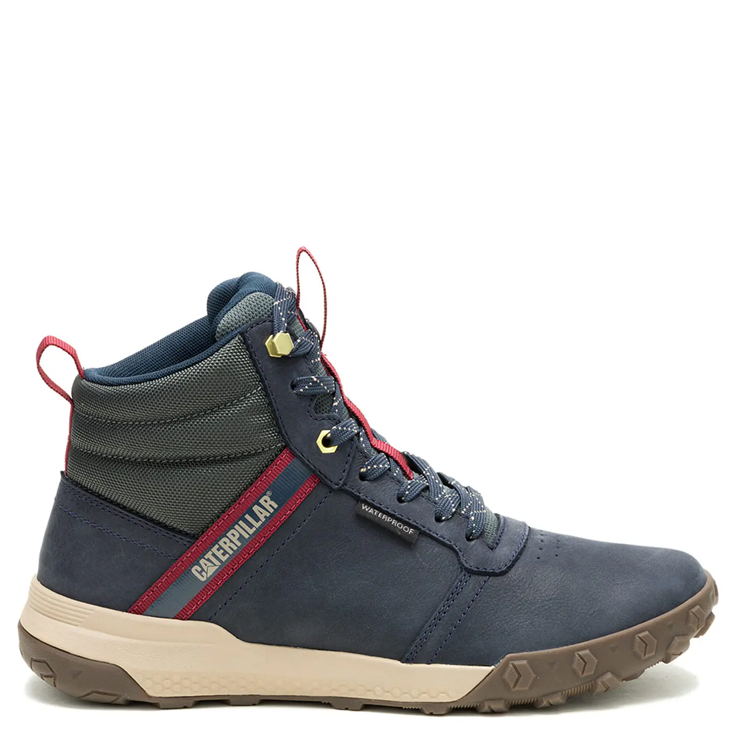 ZAPATILLAS HOMBRE CAT URBANAS AZUL HEX READY MID WP CUERO 1