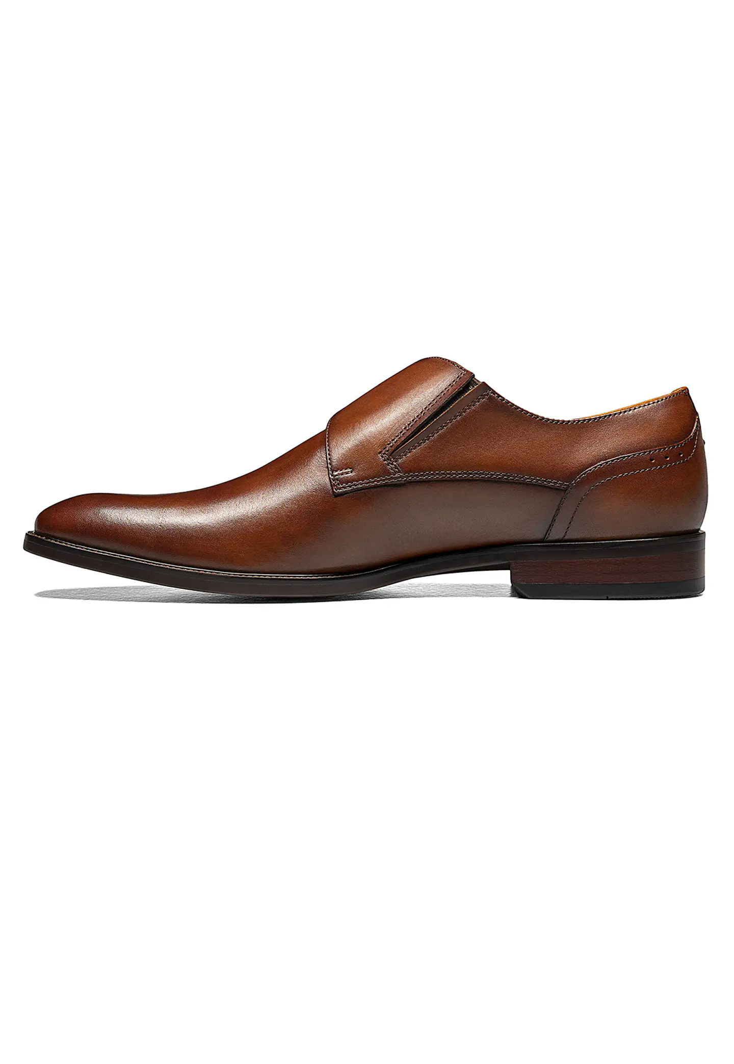 ZAPATO SORRENTO PLAIN TOE SINGLE MONK STRAP COGNAC 4