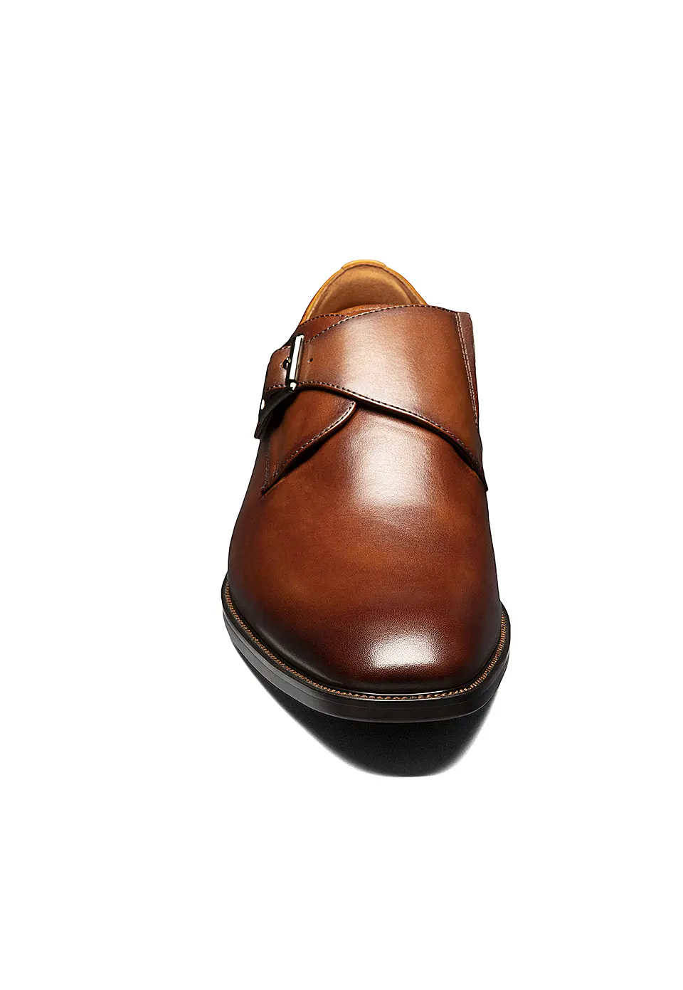 ZAPATO SORRENTO PLAIN TOE SINGLE MONK STRAP COGNAC 6
