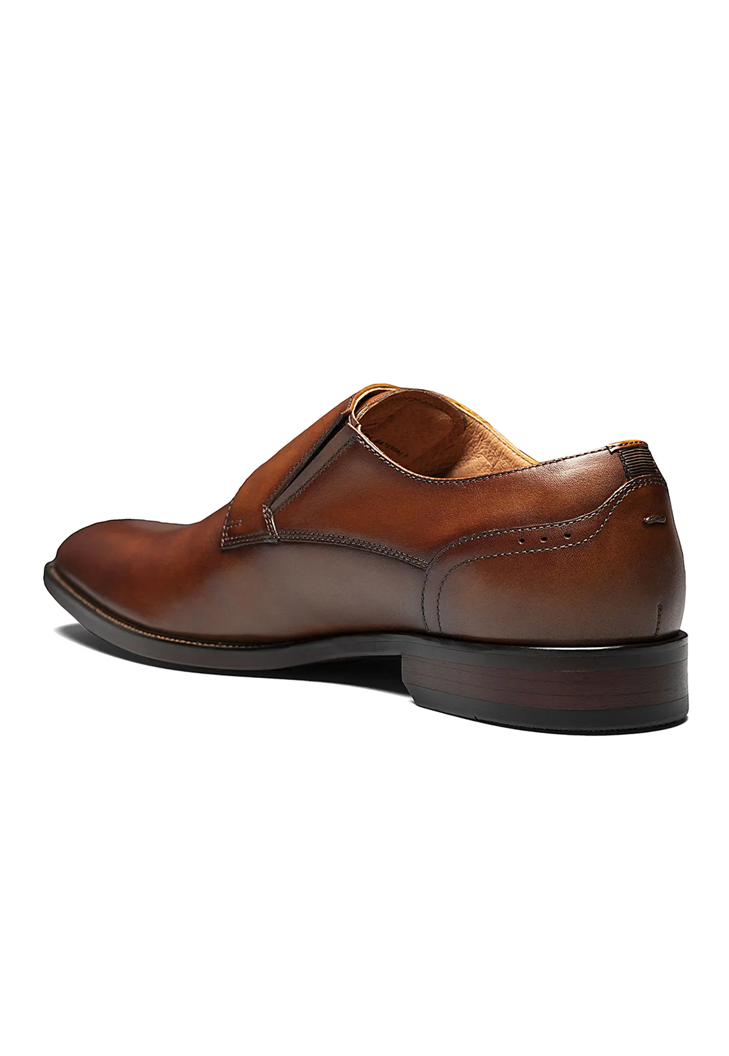 ZAPATO SORRENTO PLAIN TOE SINGLE MONK STRAP COGNAC 7