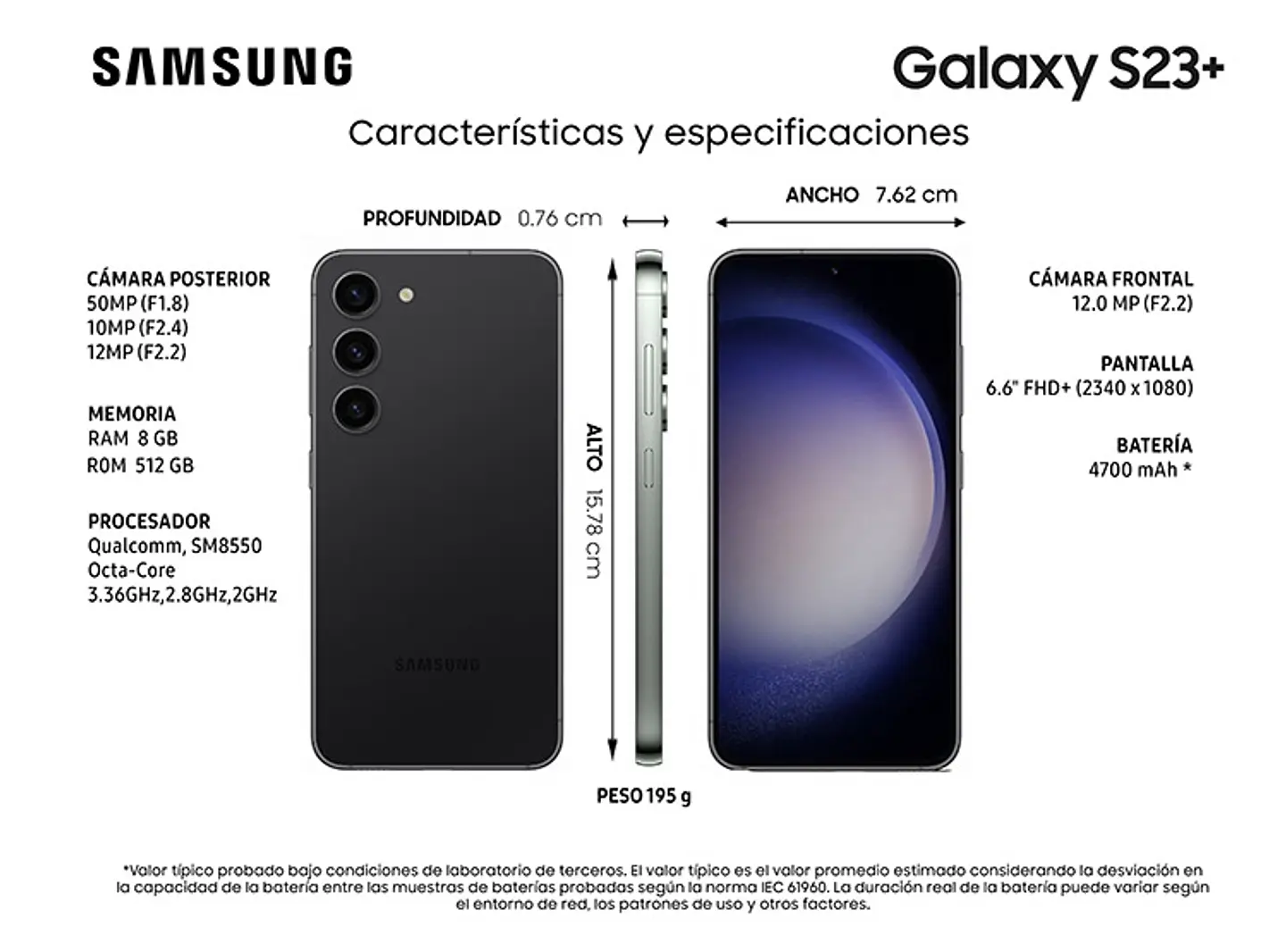 CELULAR SAMSUNG GALAXY S23+ 5G 512 GB 8 GB RAM 12MP 6.6