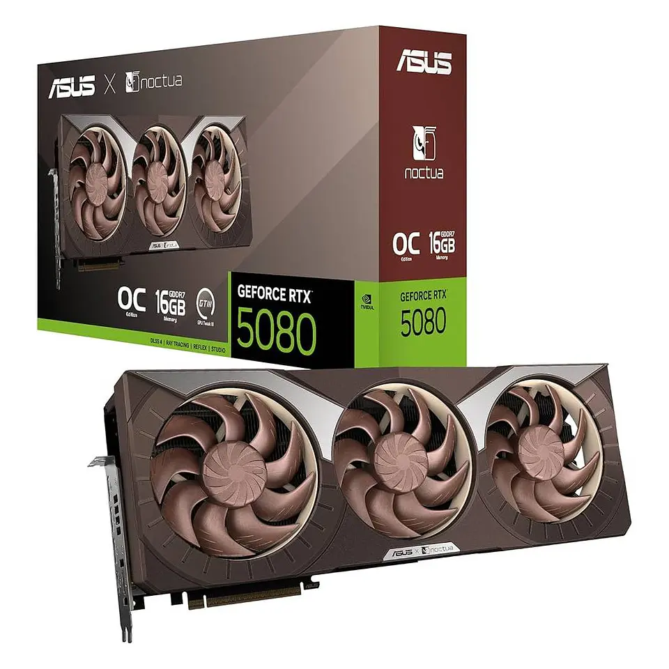 TARJETA DE VIDEO ASUS GEFORCE RTX 5080 16GB GDDR7 NOCTUA OC 1