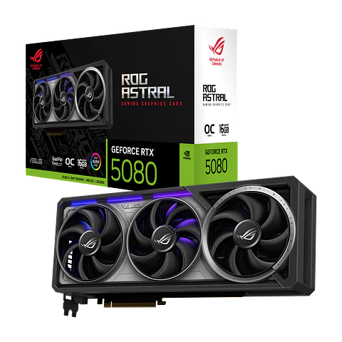 TARJETA DE VIDEO ASUS ROG ASTRAL NVIDIA GEFORCE RTX 5080 OC, 16GB GDDR7, 256-BIT, PCIE 5.0
