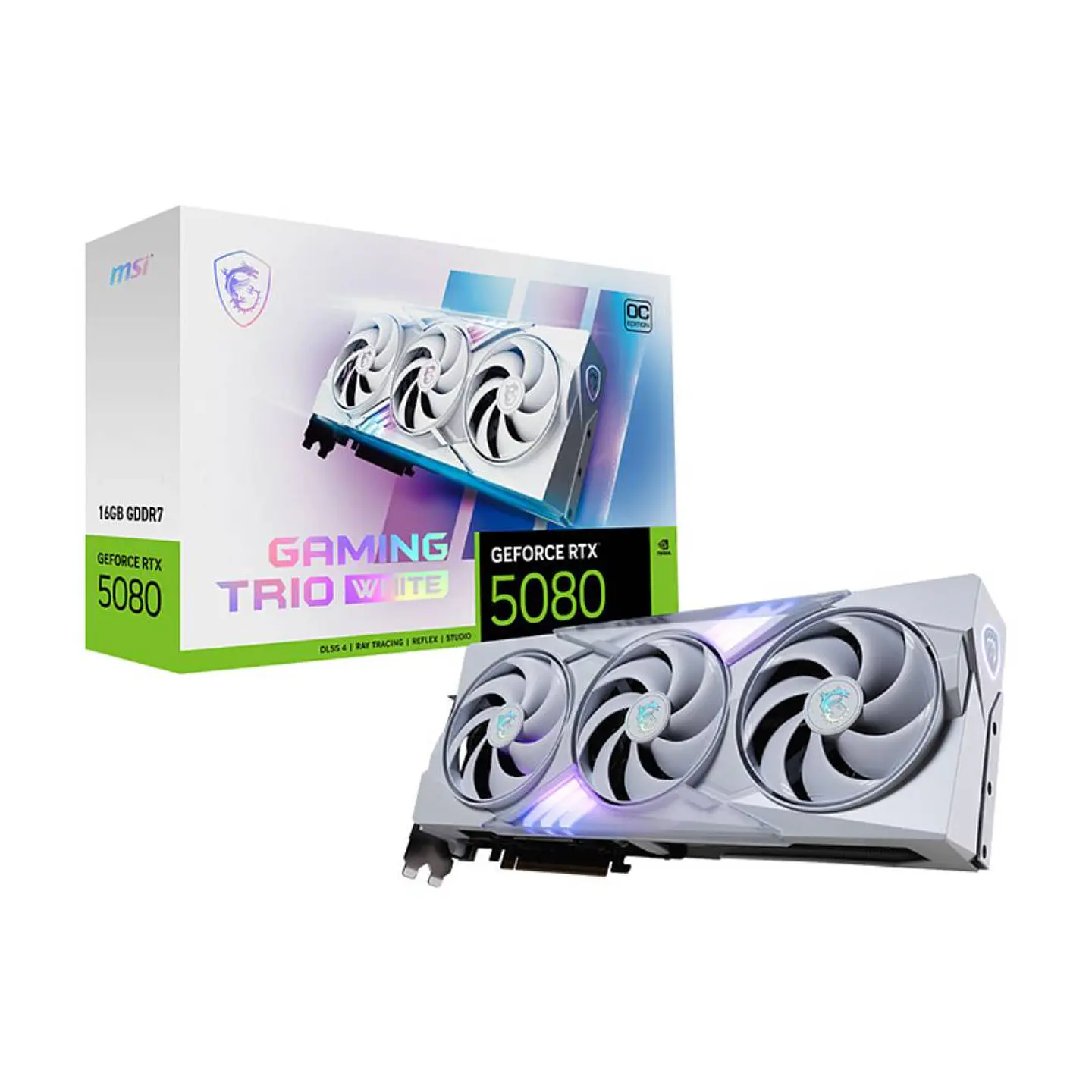 TARJETA DE VIDEO MSI RTX 5080 16G GAMING TRIO OC WHITE 1