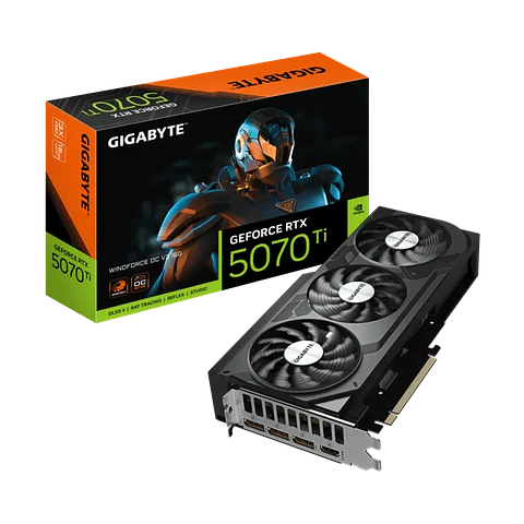 TARJETA DE VIDEO GIGABYTE NVIDIA GEFORCE RTX 5070 TI WINDFORCE OC V2, 16GB GDDR7, 256-BIT, PCI-E 5.0