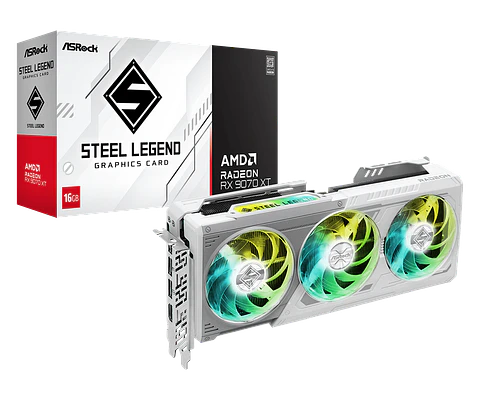ASROCK RADEON RX 9070 XT STEEL LEGEND 16G DDR6 3XFAN BLANCA