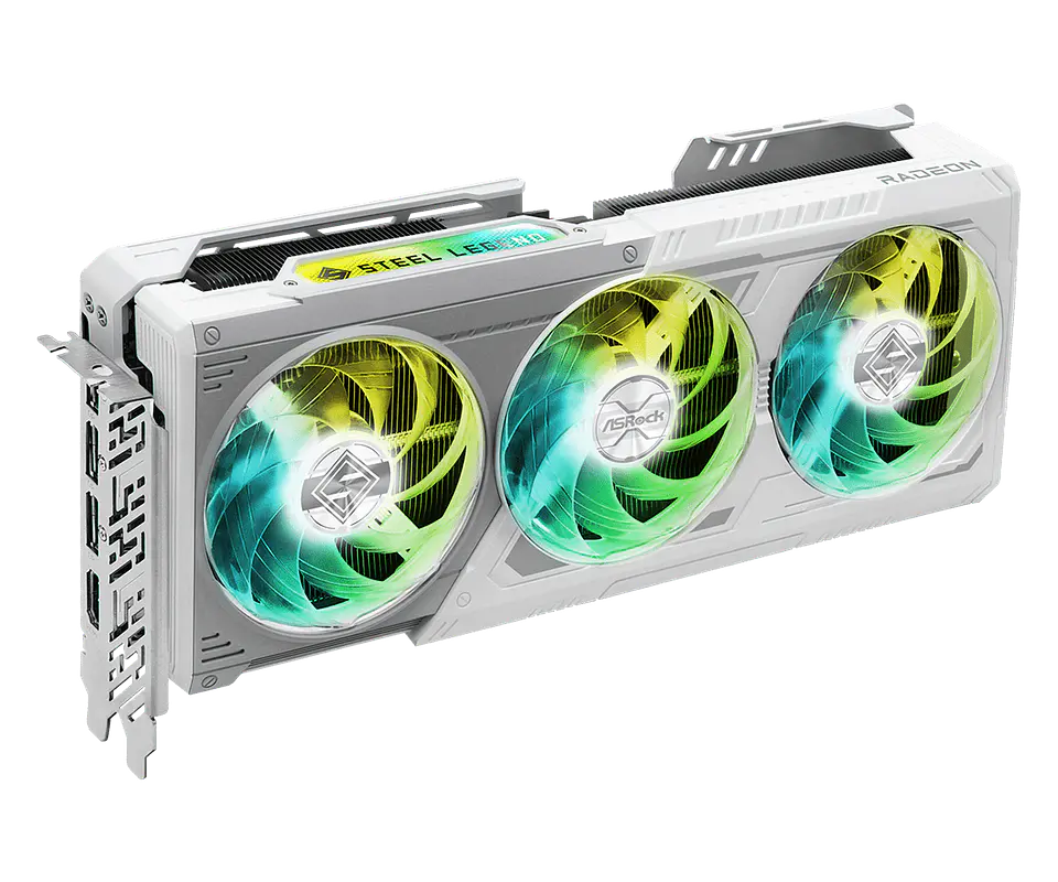 ASROCK RADEON RX 9070 XT STEEL LEGEND 16G DDR6 3XFAN BLANCA 2