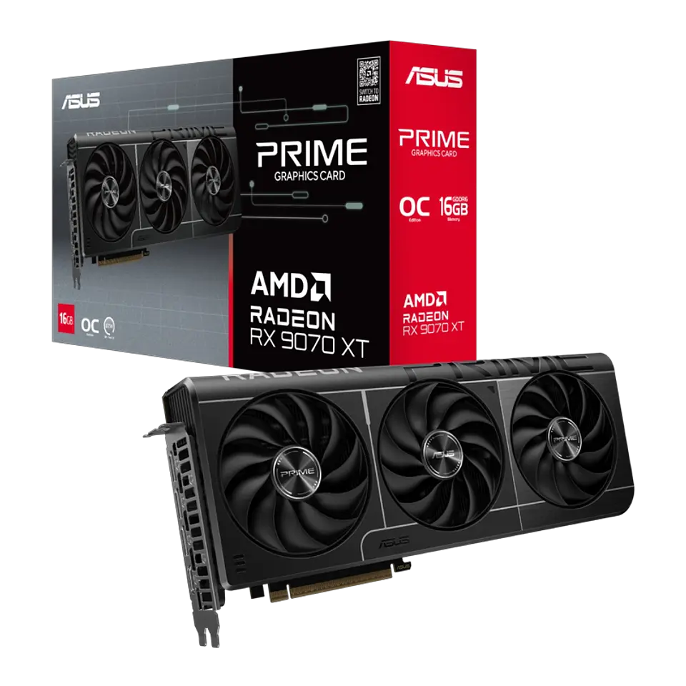 TARJETA DE VIDEO ASUS PRIME RADEON RX 9070 XT OC EDITION, 16GB GDDR6, 256-BIT, PCI-E 5.0 1