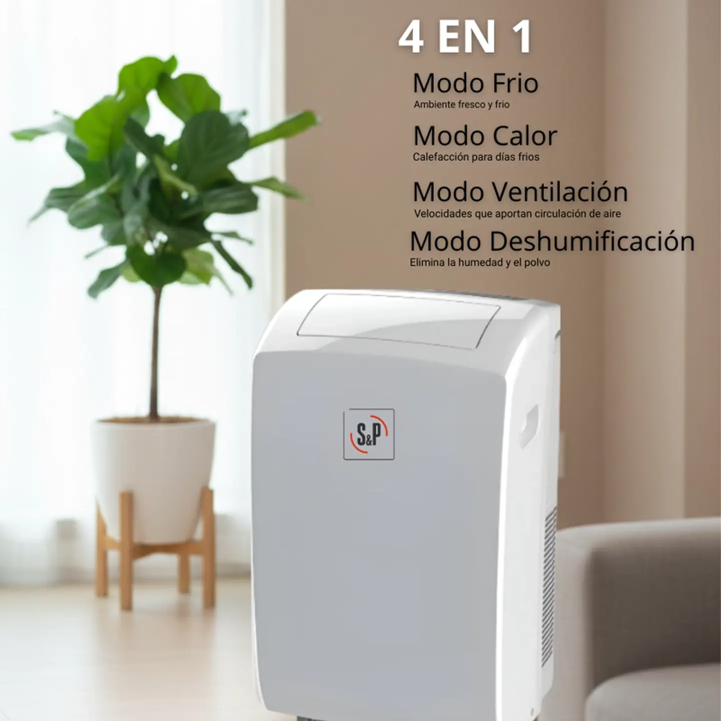AIRE ACONDICIONADO PORTATIL 12000 BTU S&P FRIO CALOR WIFI 5