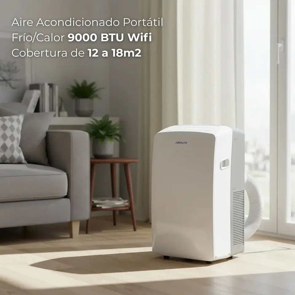 AIRE ACONDICIONADO PORTÁTIL AIROLITE CLIMATE PRO- 9000 BTU WIFI 5