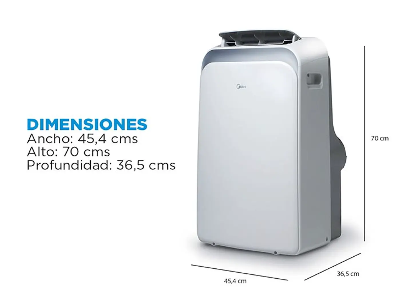 AIRE ACONDICIONADO PORTÁTIL MIDEA 12000 BTU MPPD-12KHRN1W FRÍO/CALOR WIFI 3