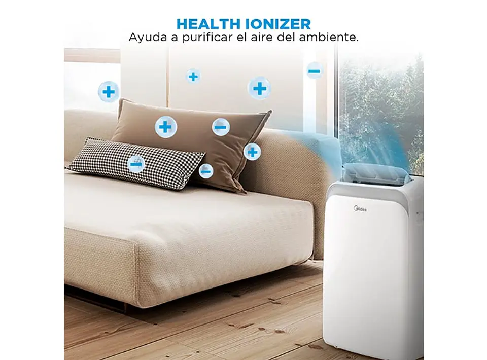 AIRE ACONDICIONADO PORTÁTIL MIDEA 12000 BTU MPPD-12KHRN1W FRÍO/CALOR WIFI 8