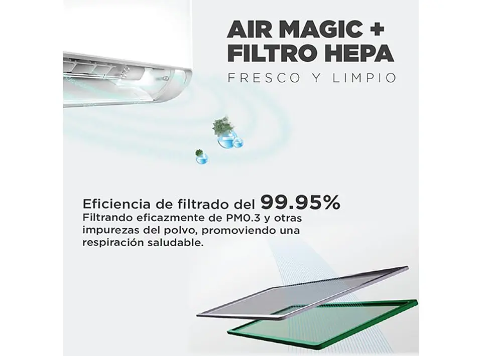 AIRE ACONDICIONADO SPLIT MIDEA BREEZELESS 9000 BTU WIFI FRÍO CALOR INVERTER 2