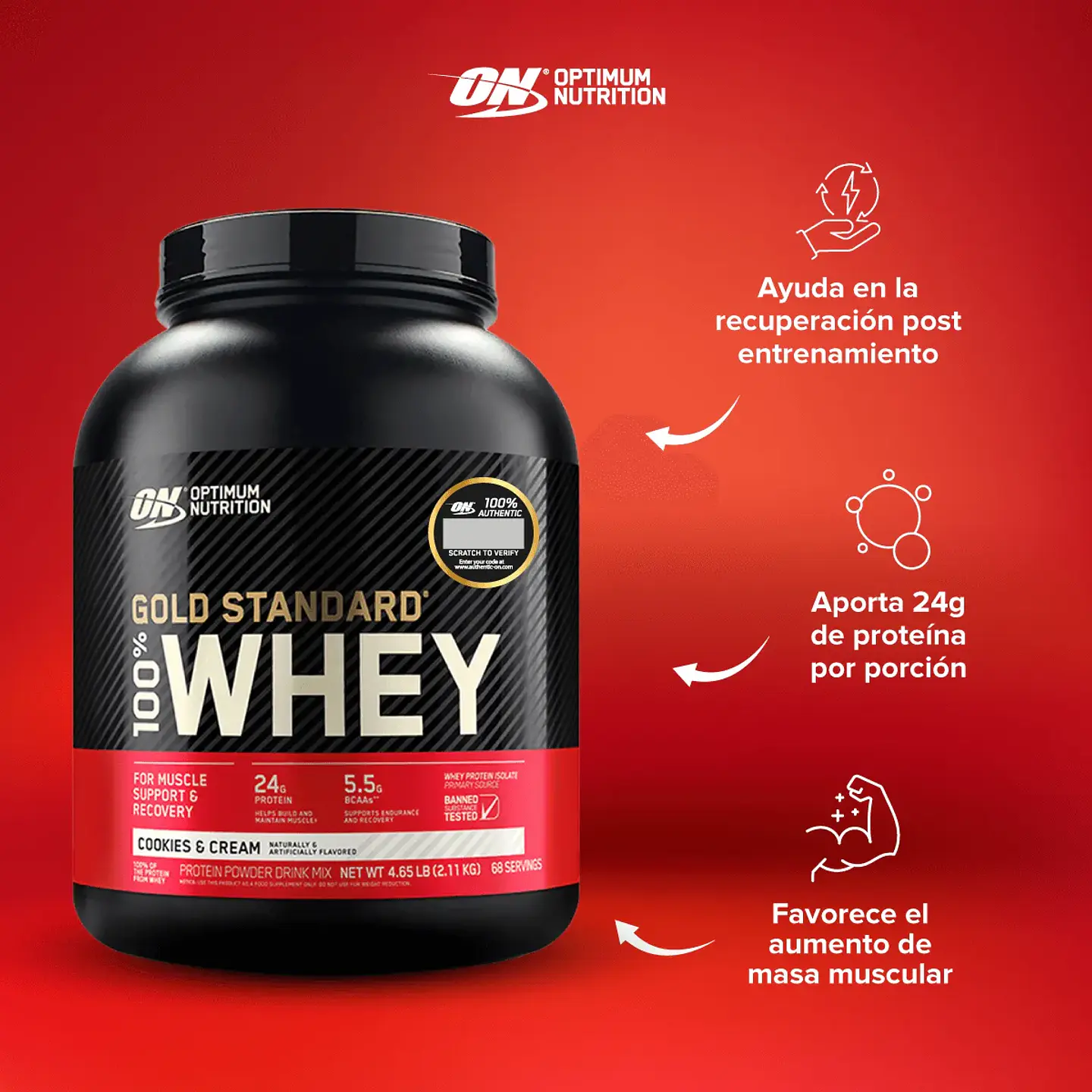 Gold Standard 100% Whey Protein ( 4.65 Lb) - Original 5