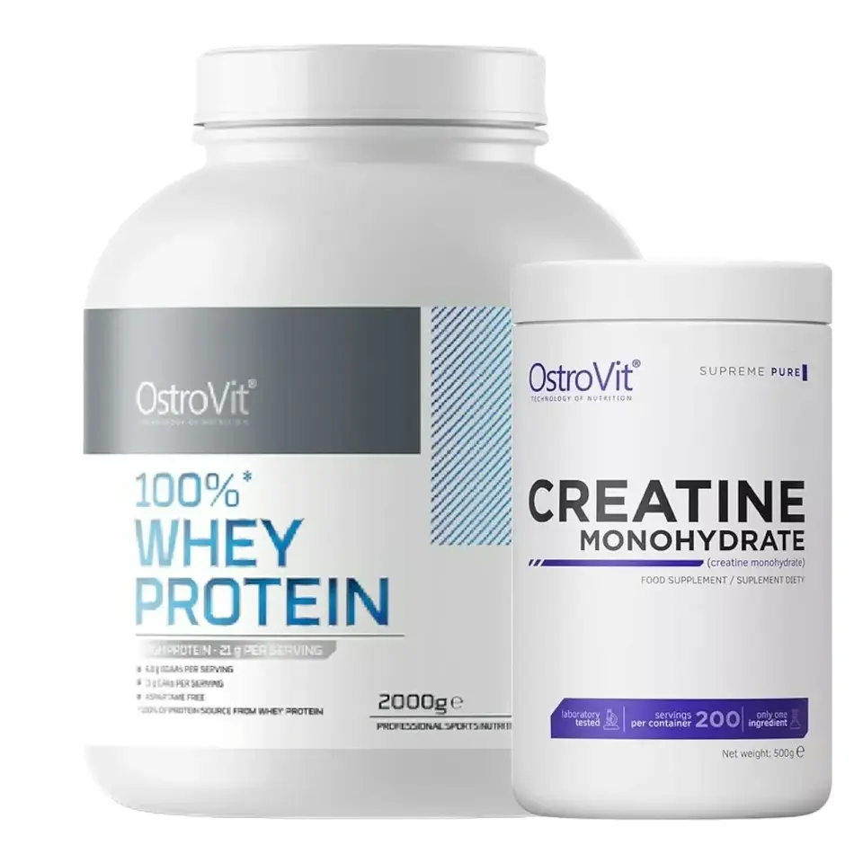 100 Whey Protein 2000g White Chocolate Creatina monohidratada 500gr - Ostrovit 1