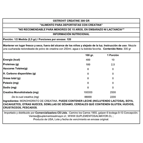 PACKS 2 CREATINAS MONOHIDRATADAS OSTROVIT 600GR TOTAL MAS SHAKER
