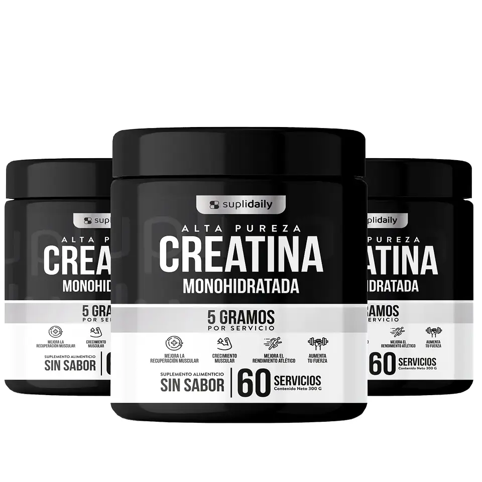 PACK X3 Creatine 100% Pure Monohydrate 900 g Suplidaily 6 Meses CREATINA MONOHIDRATADA 1