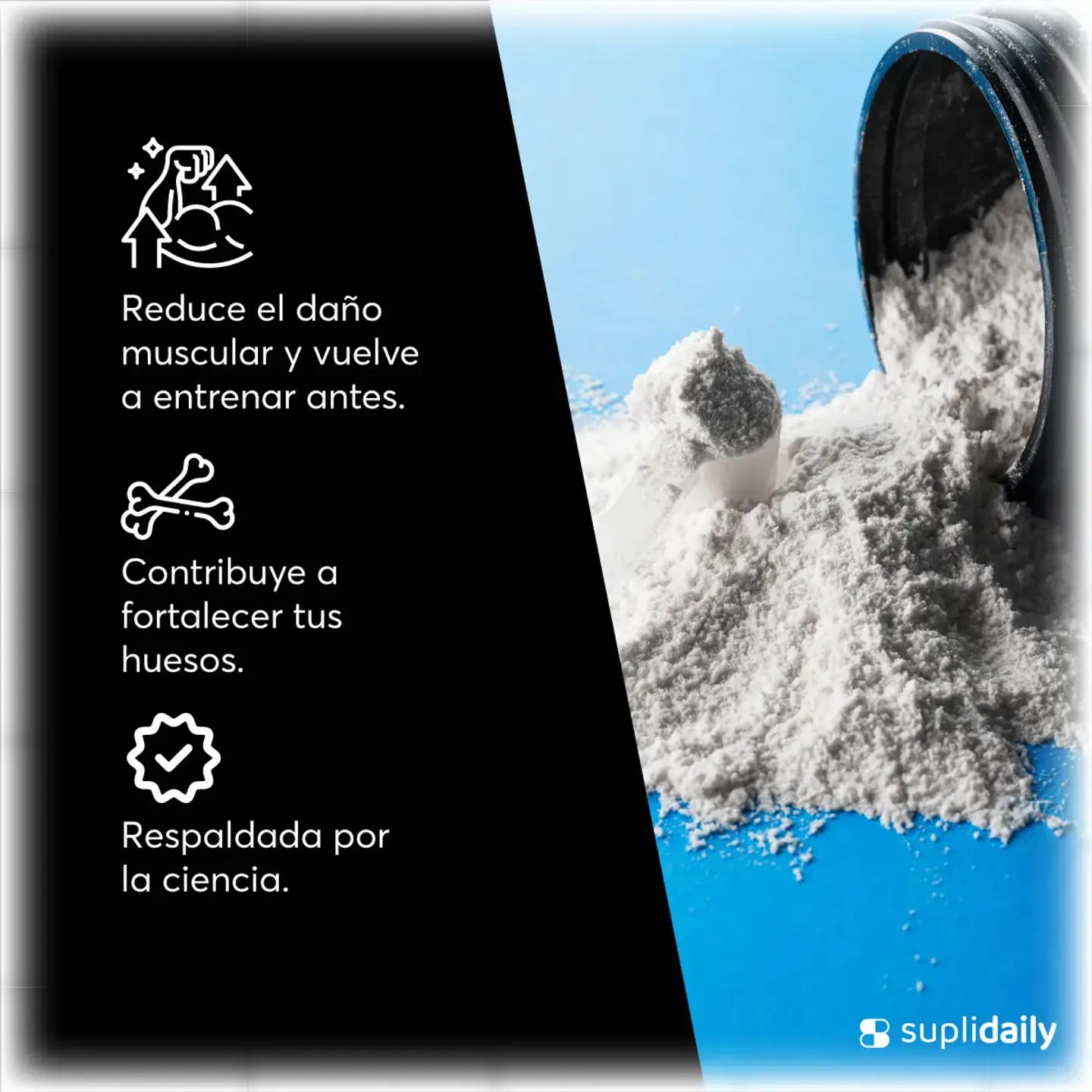 PACK X2 Creatine 100% Pure Monohydrate 600 g Suplidaily 4 Meses CREATINA MONOHIDRATADA 3