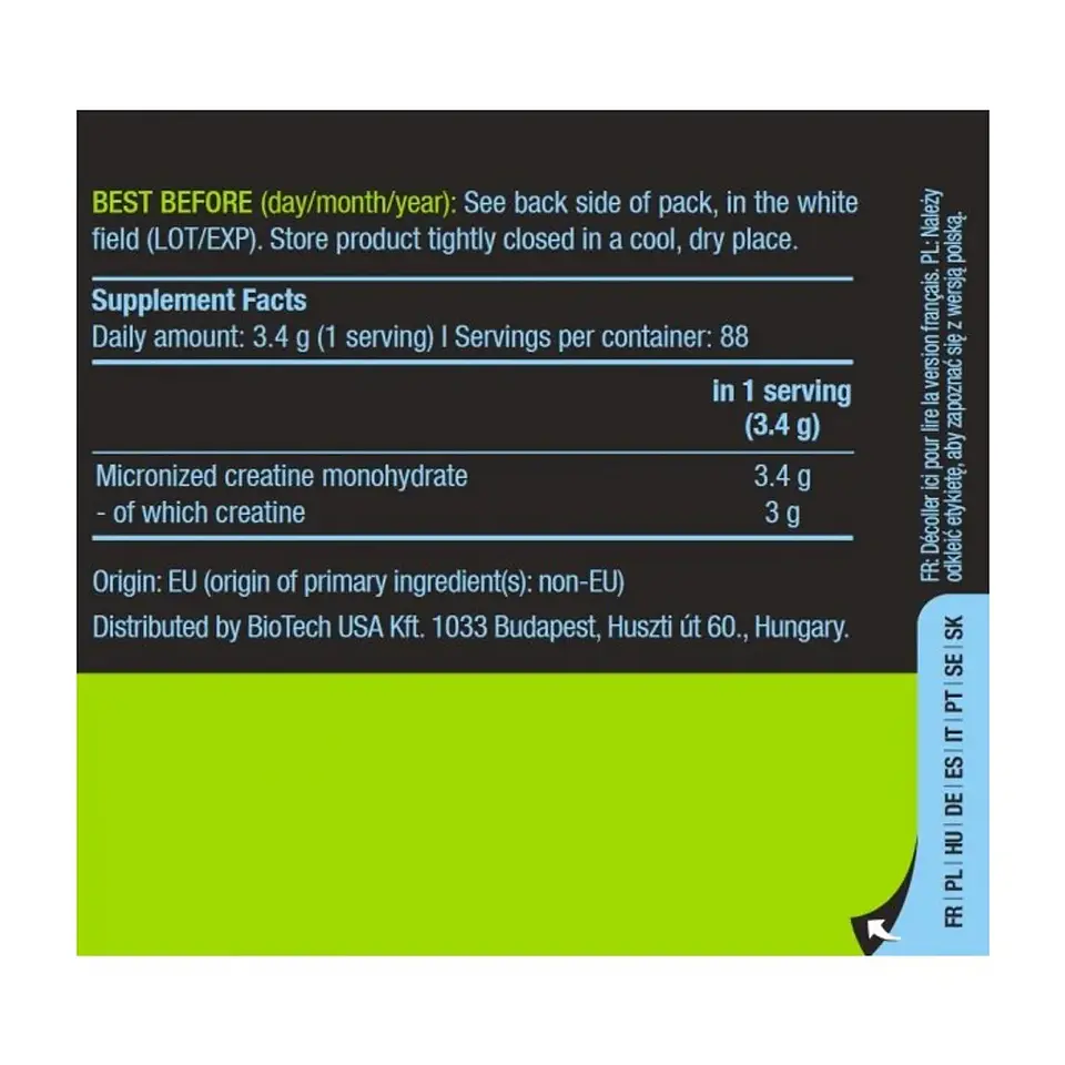 Biotechusa Creatina 100% Monohidrato Micronizada Pura 300gr 4