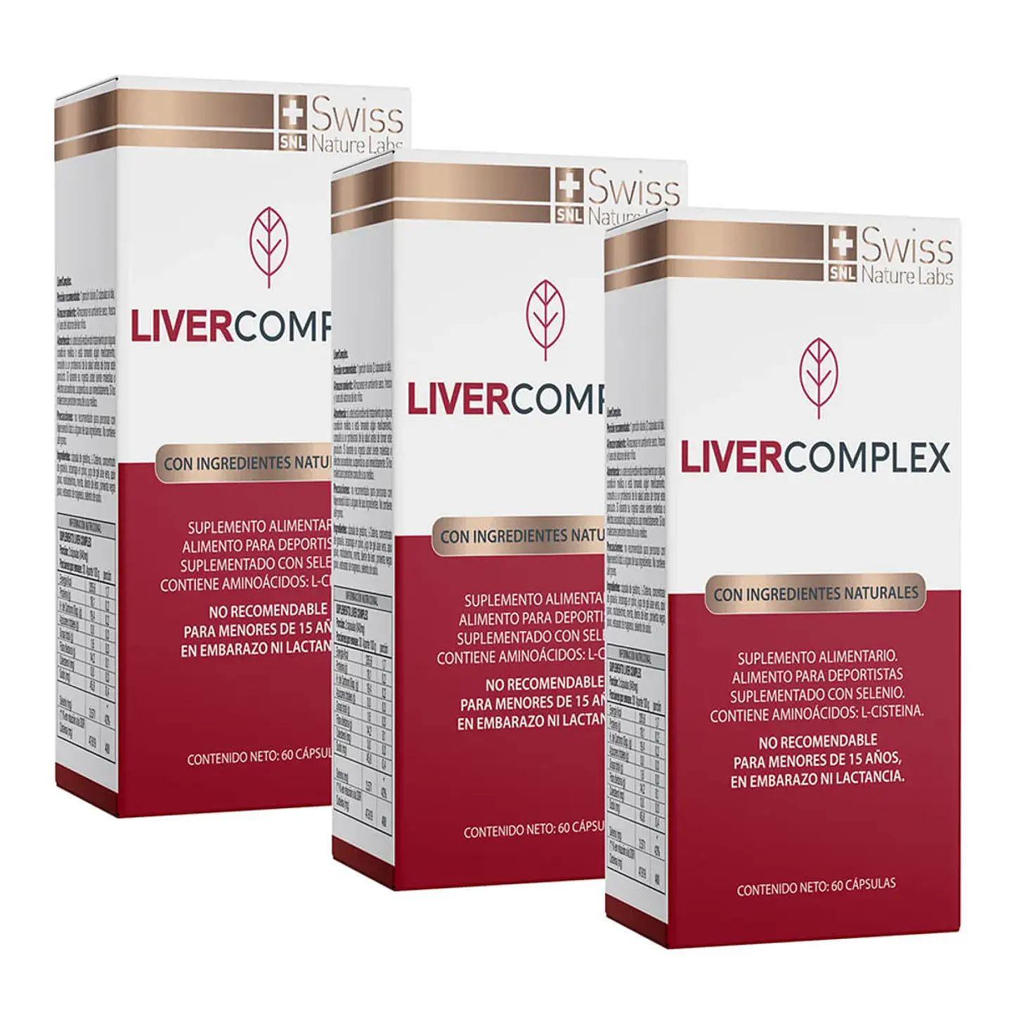 Pack 3 Liver Complex Salud Hepatica 180 Capsulas 5