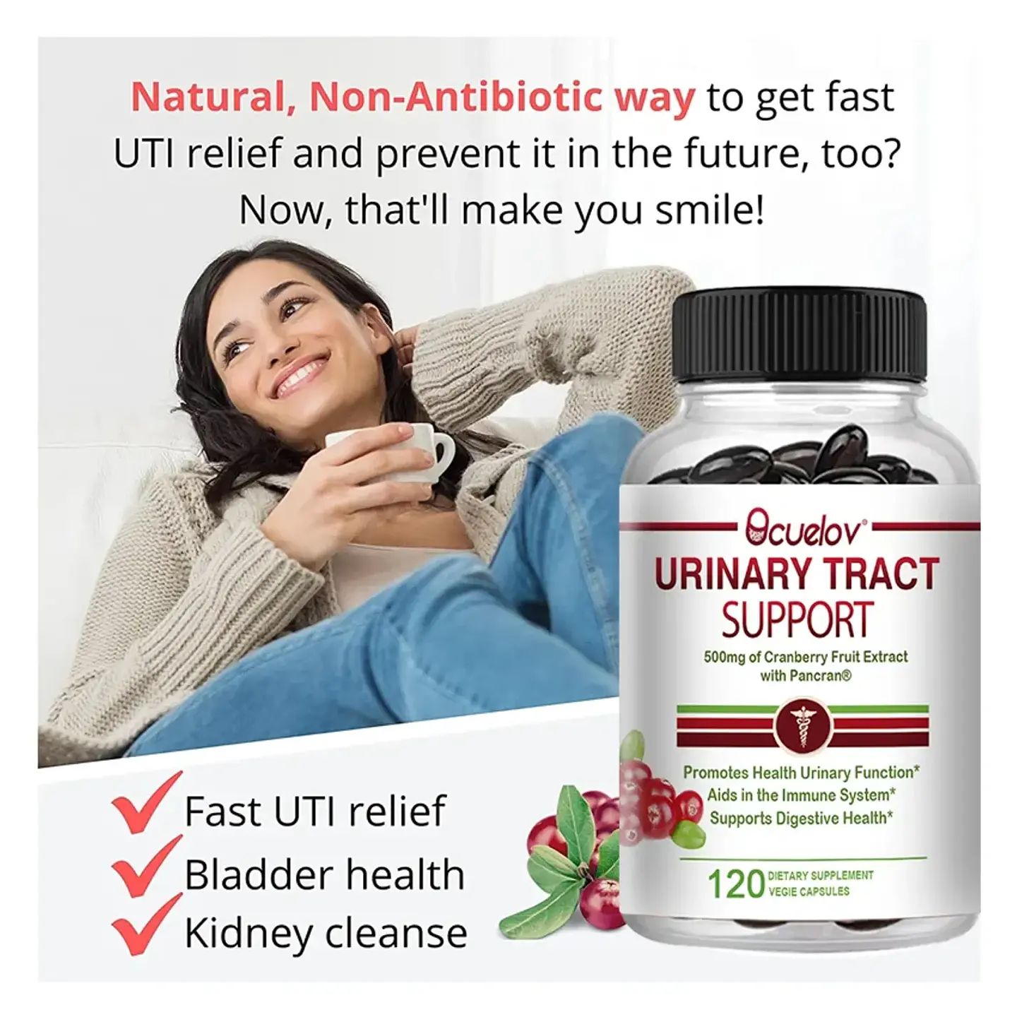 Cranberry D-mannose Arandano Rojo Para Infecciones Urinarias 3