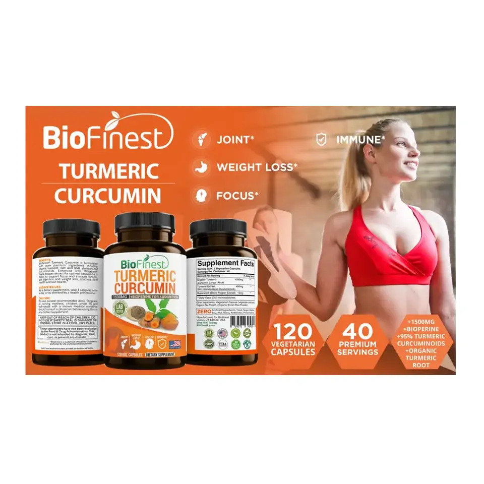 Curcuma Turmeric 1500mg Cuidado Inflamaciones Y Dolores 120c 2