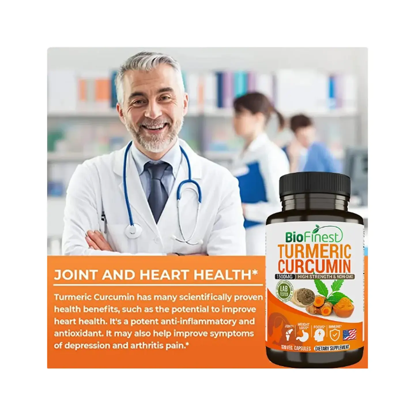 Curcuma Turmeric 1500mg Cuidado Inflamaciones Y Dolores 120c 3