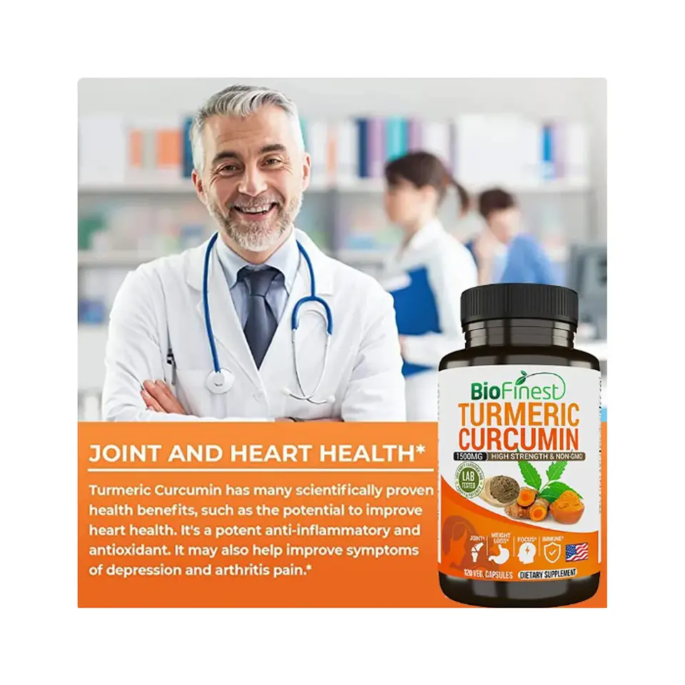 Curcuma Turmeric 1500mg Cuidado Inflamaciones Y Dolores 120c 3