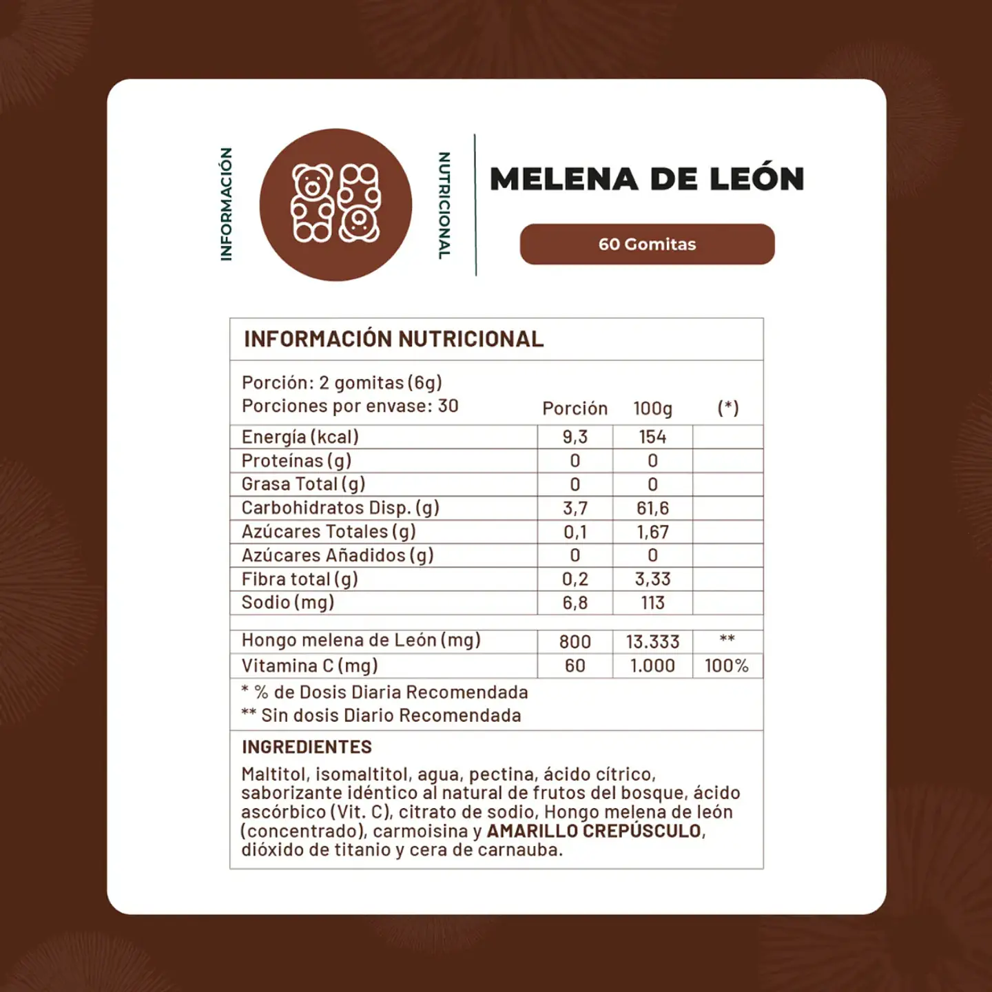 Pack x3 Gomitas Melena Leon 180 UnKarun Life 3