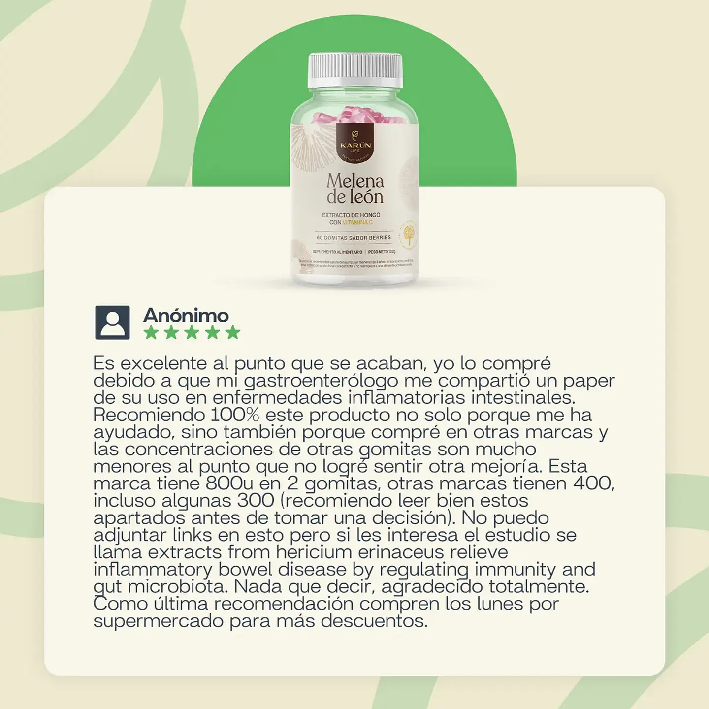 Pack x3 Gomitas Melena Leon 180 UnKarun Life 6