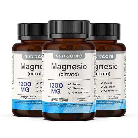 Citrato de Magnesio 1200mg NutraCore - 270 Cáps (Pack de 3)
