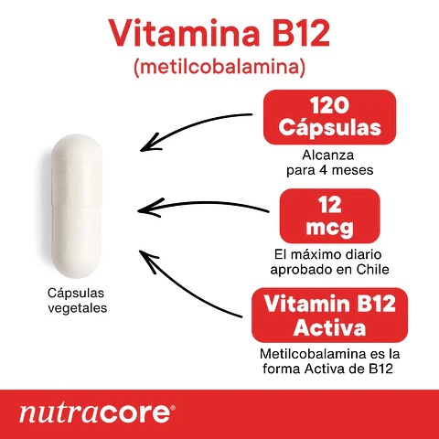 Vitamina B12 Activa 12mcg Vegana - Pack 3x120 Cáps Vegetales
