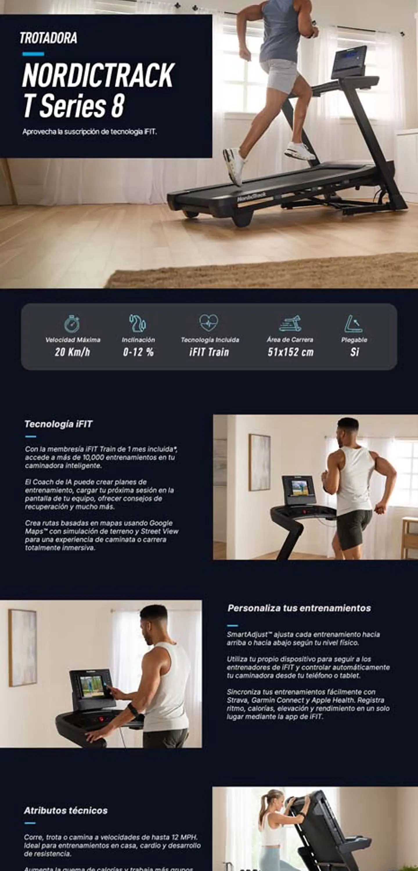 TROTADORA NORDICKTRACK T SERIE 8 NEGRA 5