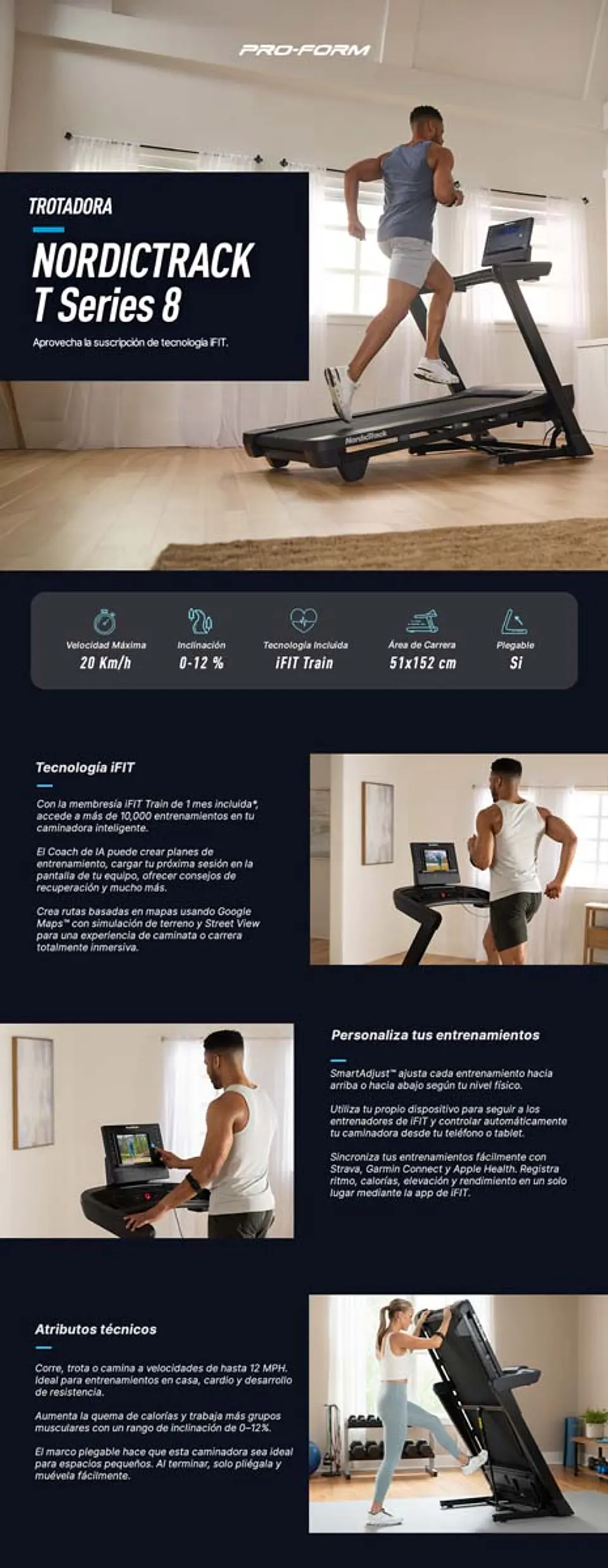 TROTADORA NORDICKTRACK T SERIE 8 NEGRA 5