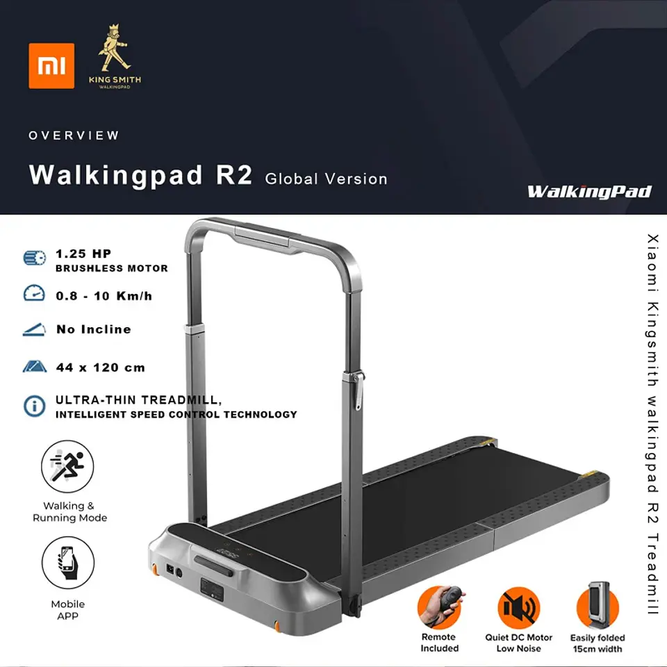 XIAOMI KINGSMITH TROTADORA WALKINGPAD R2 CON RODILLERA 2